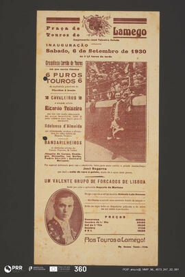 Programa. Praça de Touros de Lamego