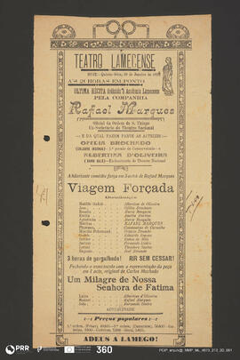 Viagem Forçada; Um Milagre de Nossa Senhora de Fatima