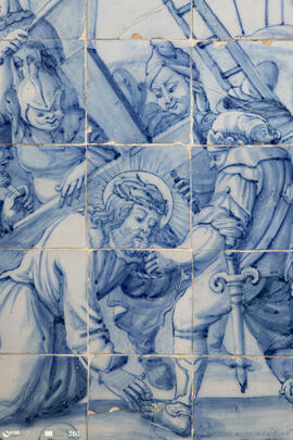 Painel Azulejos Jesus com a cruz