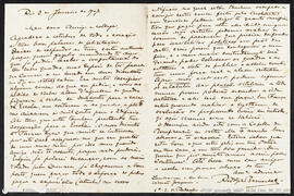 Carta manuscrita por Rodolpho Bernardeli dirigida a José Malhoa