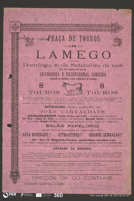 Programa. Praça de Touros em Lamego
