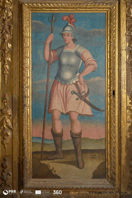 Pintura da porta representa um soldado Romano