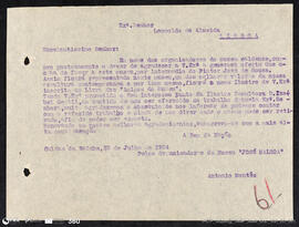 Duplicado de ofício dos Organizadores do Museu José Malhoa