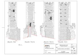 Torre de Menagem - painéis de rede anti-roubos : plantas, cortes, alçados e mapa de vãos (2022)