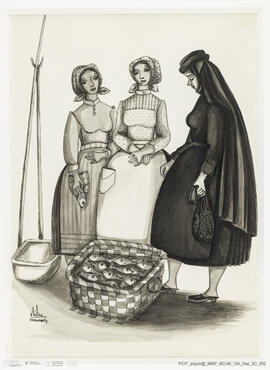 Mulheres na venda do peixe