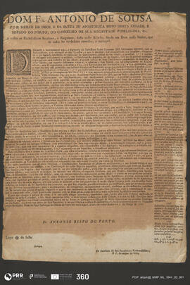 Pastoral sobre a proibição de negociações