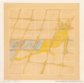 Estudo para o painel principal da estação do Metropolitano da Cidade Universitária, Lisboa - Dese...