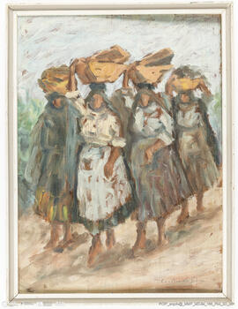 Mulheres com gamelas à cabeça