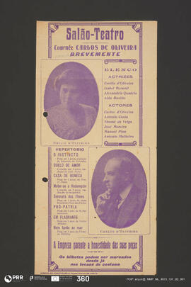 O Instincto; Duelo de Amor; Casa de Boneca; Meter-se a Redemptor; Serenata das Flores; Pró-Patria...