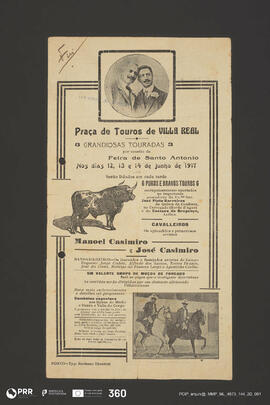 Programa. Praça de Touros de Vila Real