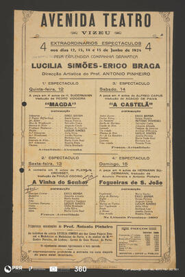 “Magda”; A vinha do Senhor; “A Castelã”; Fogueiras de S. João