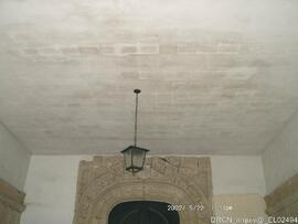 Pormenor do tecto da galilé - registo de humidades na laje Via Romana XVIII / Geira Romanada cons...