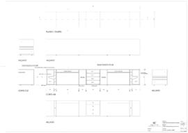 Projeto de execução de balcão para receção e vitrine  - plantas, alçados e cortes (2010)