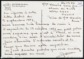 Postal manuscrito por Maria José Malhoa
