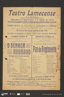 O Senhor Roubado; O Pae do Regimento