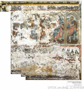 Capela-mor – Alçado sul – Pintura mural