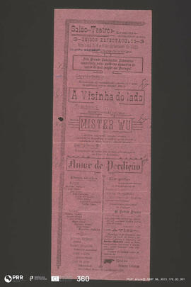 A Visinha do lado; Mister Wu; Amor de Perdição