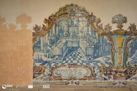 Painel de azulejo figurado que representa O milagre do Corvo