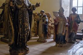Coro baixo, Esculturas capela-mor e cruzeiro