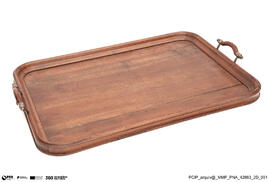 Tabuleiro de Madeira com Pegas de Metal