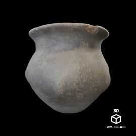 Vaso de cerâmica com decoração de gomos