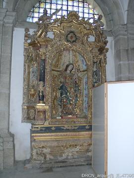 Retábulo Nossa Senhora corredor lateral coro baixo-Evangelho