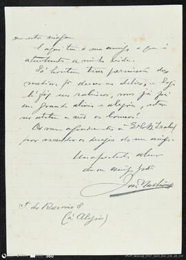 Carta de José Malhoa para Augusto Gama