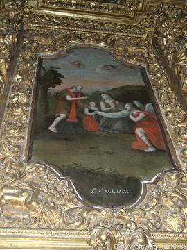 Pintura cavalete - cadeiral - restauro Carlos Nodal - recolocação