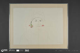 Mulher com cerejas nas orelhas