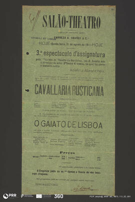 Cavallaria Rusticana; O Gaiato de Lisboa