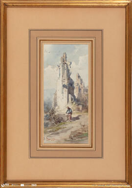 Paisagem com castelo em ruínas