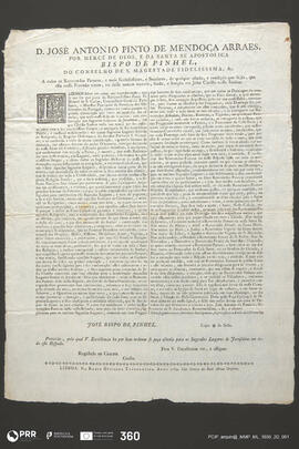 Provisão para se pedir esmolas