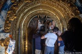 Nave, Alçado Sul, Retábulo Calvário, Relevo, Recolocação