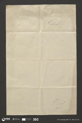 Carta do Palácio de Queluz ao Bispado de Lamego