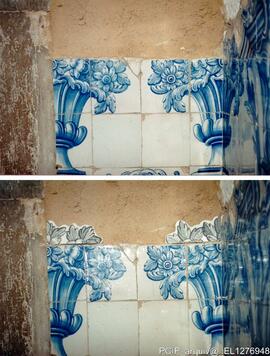 Intervenção de conservação e restauro (azulejo)