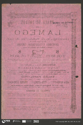 Programa. Praça de Touros em Lamego