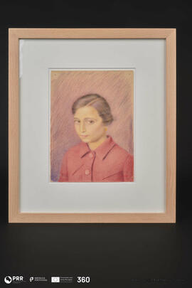 Retrato de rapariga com camisa vermelha