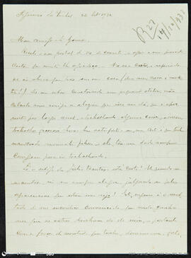 Carta de José Malhoa para Augusto Gama