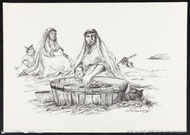 Mulher a lavar peixe