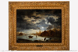 Patinadores numa Lagoa de Gelo