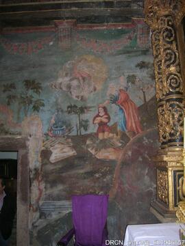 Pintura mural “Sacrifício de Isaac”