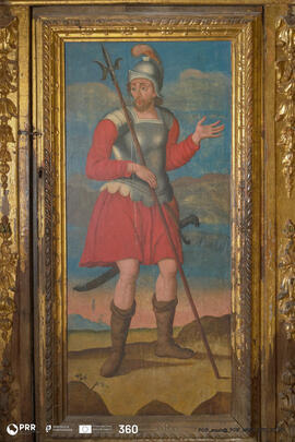 Pintura da porta representa um soldado Romano