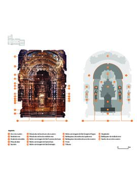 Elementos constituintes da capela-mor da igreja do Convento de Santa Clara do Porto, destacando-s...