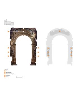 Elementos constituintes do arco do cruzeiro da igreja do Convento de Santa Clara do Porto