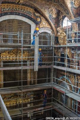 Nave, Alçados Norte e Oeste, Teto, Desmonte andaime