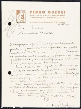 Carta de Pedro Guedes