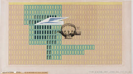 Projeto - Maquete do revestimento com azulejos na delegação da T.A.P. em Paris