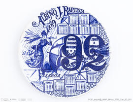 Prato publicitário Calendário do ano 1889