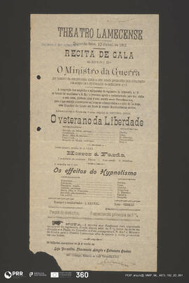 O veterano da Liberdade; Horror á Farda; Os effeitos do Hypnotismo