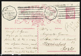 Bilhete Postal de José Malhoa para Augusto Gama